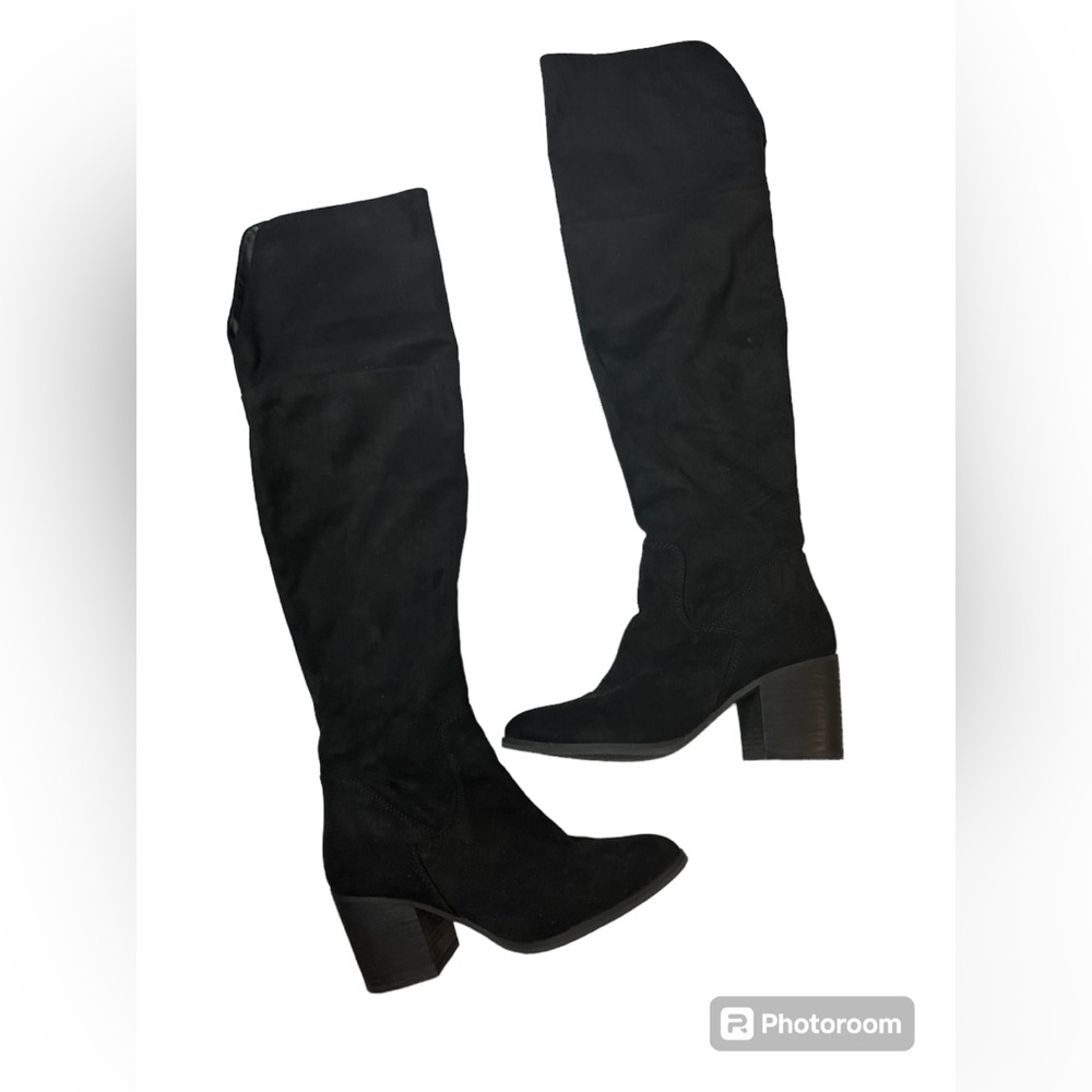 BP Knee High Black Suede Boots